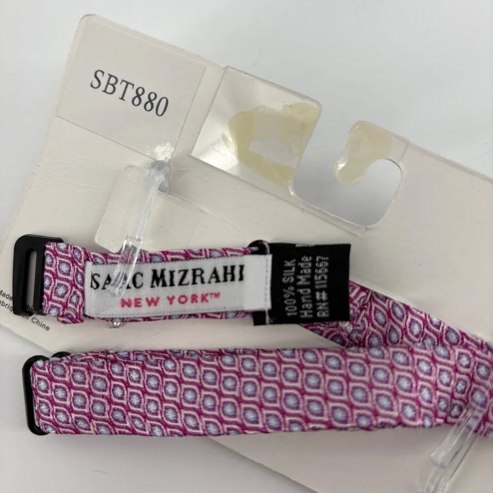 Isaac Mizrahi New York Boys Pink Geometric Pattern Bow Tie Collection Adjustable